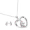 1Set Herzform Halskette Ohrringe Set Silbern Schmuck 8