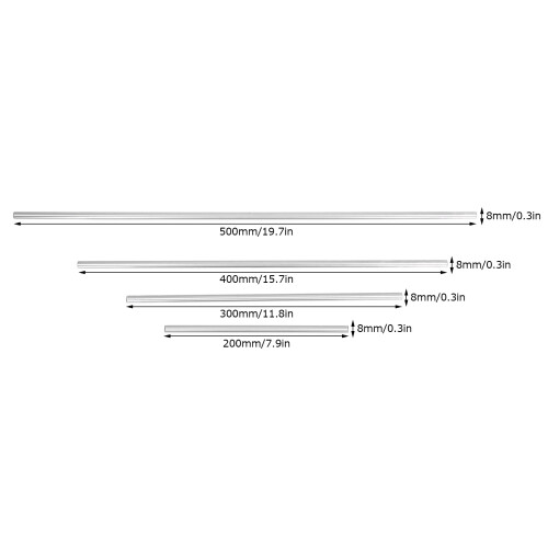 2PCS 8mm x 200mm Chrome Steel Linear Shaft for 3D Printer Guide 2