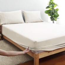 (Cream, Single) Extra Deep Premium Quality Microfiber Fitted Bed Sheets - Available in 25cm & 40cm Deep Options, Ultra Soft, Wrinkle-Free & Elastic