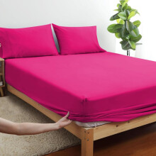 (Pink, Super King) Extra Deep Premium Quality Microfiber Fitted Bed Sheets - Available in 25cm & 40cm Deep Options, Ultra Soft, Wrinkle-Free & Elastic