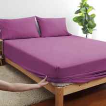 (Purple, King) Extra Deep Premium Quality Microfiber Fitted Bed Sheets - Available in 25cm & 40cm Deep Options, Ultra Soft, Wrinkle-Free & Elastic
