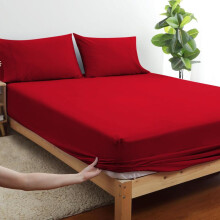 (Red, Super King) Extra Deep Premium Quality Microfiber Fitted Bed Sheets - Available in 25cm & 40cm Deep Options, Ultra Soft, Wrinkle-Free & Elastic