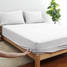 (White, Single) Extra Deep Premium Quality Microfiber Fitted Bed Sheets - Available in 25cm & 40cm Deep Options, Ultra Soft, Wrinkle-Free & Elastic