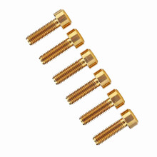 6 Stück M5*16mm Gold Titanium Fahrrad-Vorbau Schrauben Leichtgewicht Korrosionsbeständig