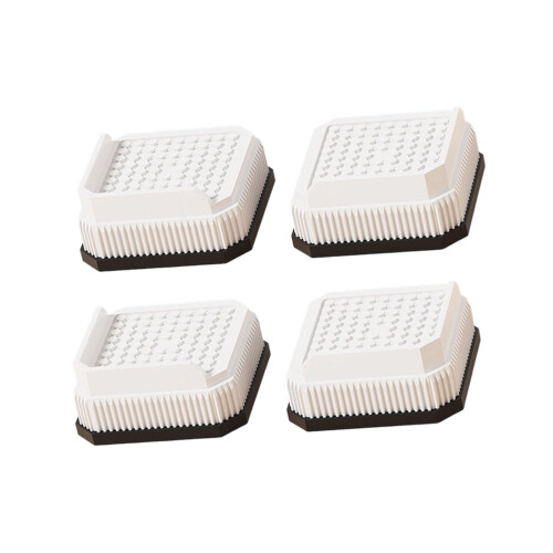 Pack of 4 Stackable Universal Furniture Risers for-square white
