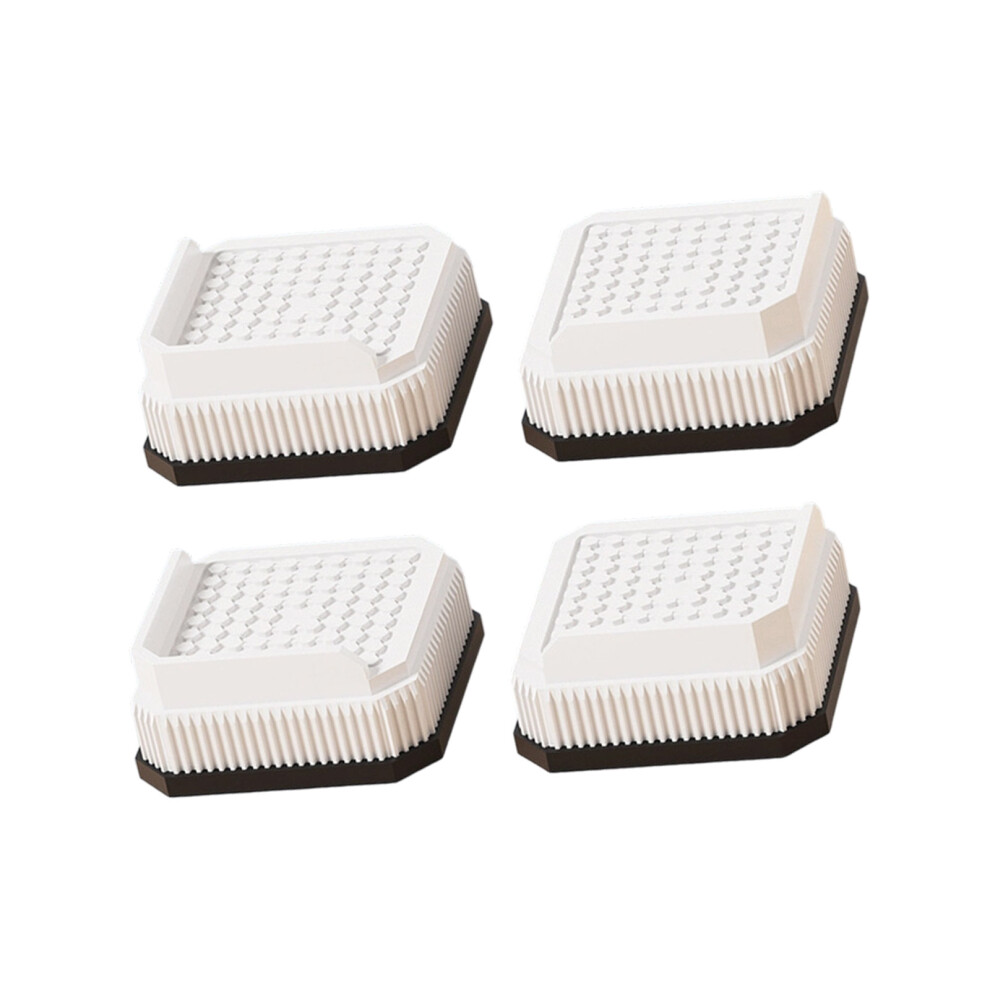 Pack of 4 Stackable Universal Furniture Risers for-square white