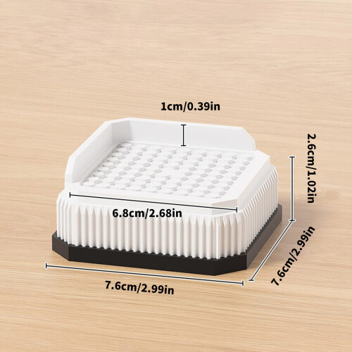 4 Pieces Plastic Stackable Leg Risers Universal-square brown 2