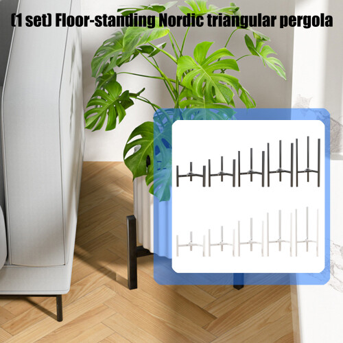 Sturdy Carbon Steel Nordic Triangular Plant Stand-Black 30cm 2