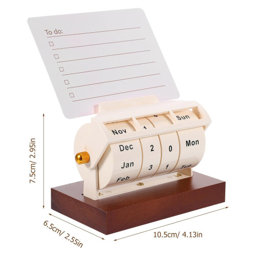 Desktop Rotating Permanent Calendar With Card Slot And Pen 2