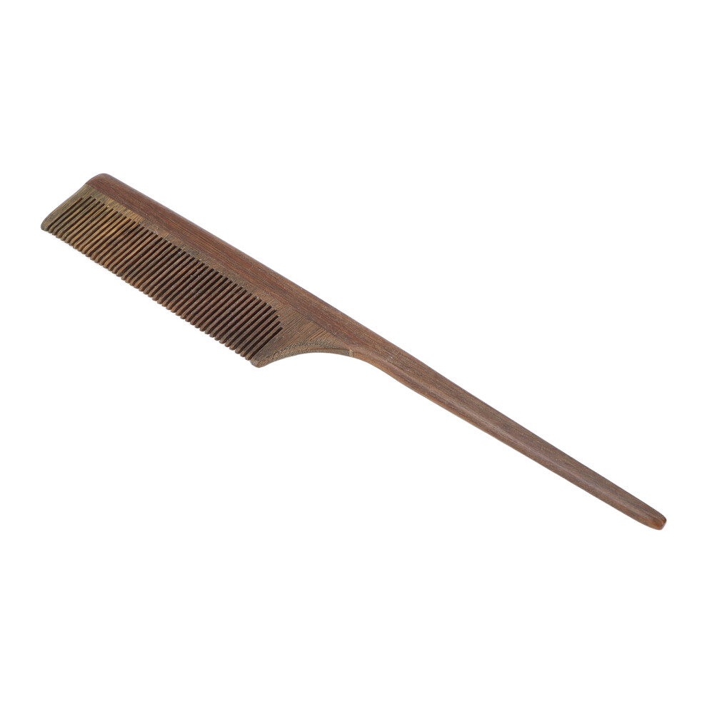 Unisex Wood Rat Tail Comb Handmade Round Teeth Sandalwood Tangle-Free Hair&Beard Comb