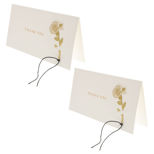 4Pièces Cartes Blanches Remerciement Élégant