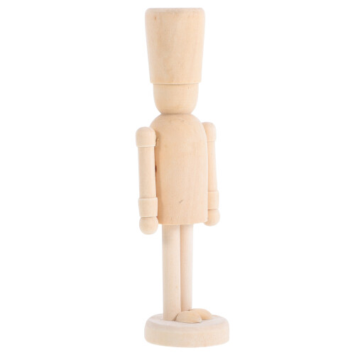 2Pcs Christmas Wooden Unfinished Nutcracker DIY Blank Beige
