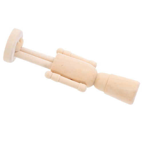 2Pcs Christmas Wooden Unfinished Nutcracker DIY Blank Beige 2