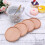 4 Pcs Beech Wood Coasters Round Stackable Insulation Mat With Groove 9