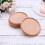 4 Pcs Beech Wood Coasters Round Stackable Insulation Mat With Groove 6