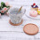4 Pcs Beech Wood Coasters Round Stackable Insulation Mat With Groove 10