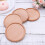 4 Pcs Beech Wood Coasters Round Stackable Insulation Mat With Groove 5
