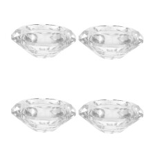4Pcs White Crystal Candle Holders Elegant Table Decor for Home