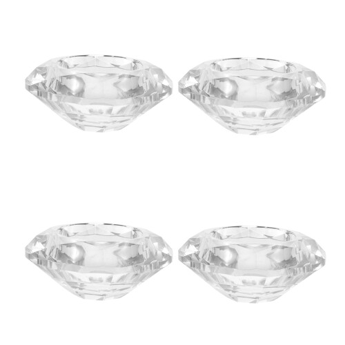 4Pcs White Crystal Candle Holders Elegant Table Decor for Home