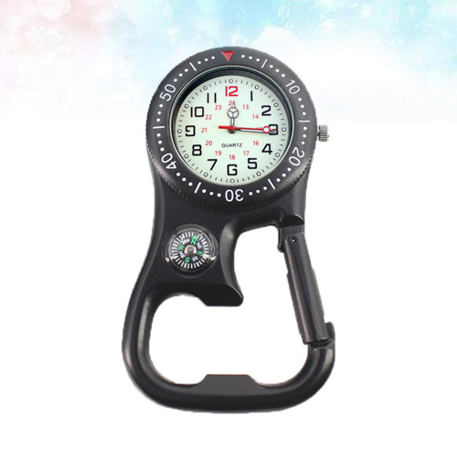 1pc Mountaineering Watch Clip-On Fluorescent Dial Black 1