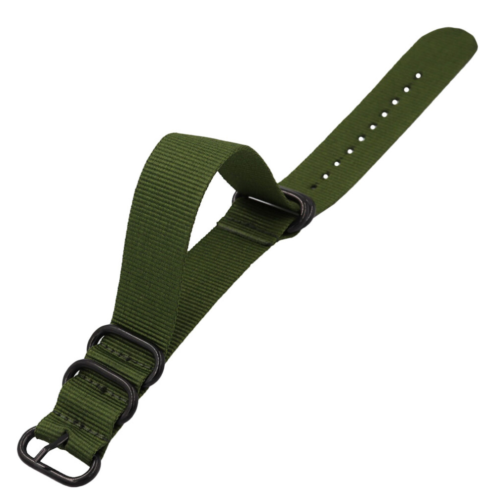 2 Pcs Nylon Watch Strap 24Mm Adjustable Green 3431424639809