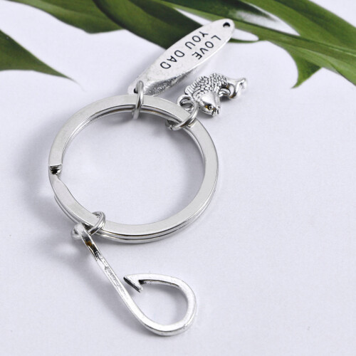 Pendant Key Ring Man Daddy Keyring Fathers Day Personalised Chain 2