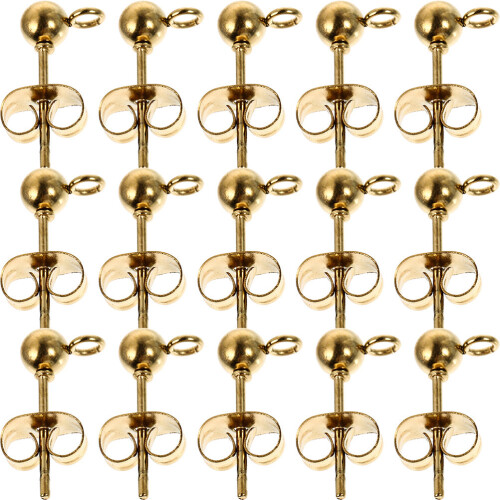 40pcs Stainless Steel Earring Studs DIY Ear Pin Accessories 2