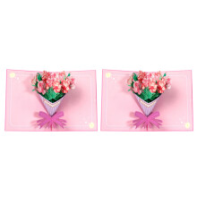 2Pcs Flowers Cards Carnation -Up Greeting Cards For Mother'S Day