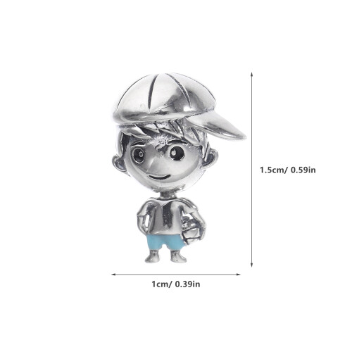 Delicate Cool Boy Silver Pendant Creative Jewelry Charm 2