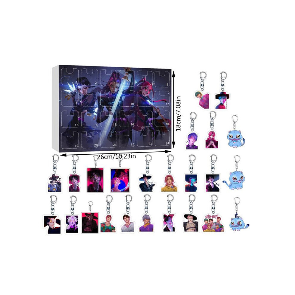 (Style F) Kpop Demon Hunters Holiday Advent Calendar Acrylic Keychain Charm Fans Backpack-image-OPC-PMPMRR6-NEW