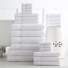 (White) 10 piece Luxury Soft 100% Egyptian Cotton Towel Set Bath Face Hand Towels 500 Gsm