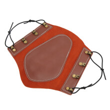 PU Leather Cowhide Archery Arm Guard with Brass Buckle, Adjustable Brown