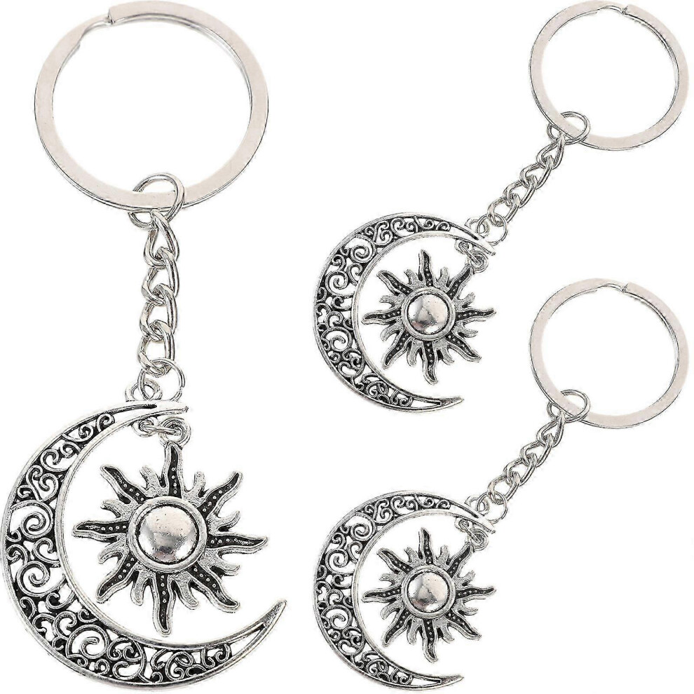 Kikidex (As Show, One Size) Key Ring Decor With Moon And Sun Patterns, Aluminium Alloy