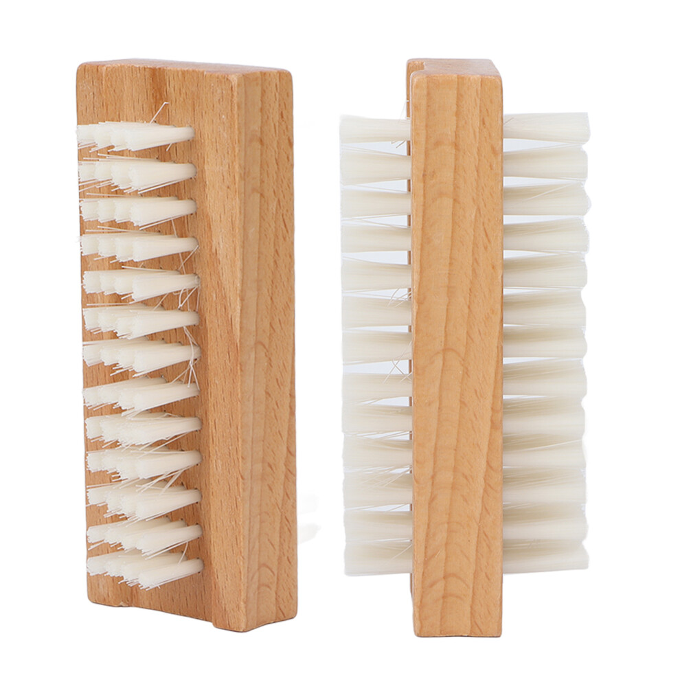 Double Sided Wooden Nail Brush for Fingernail Toenail Cuticle and Dust Cleaning