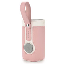 Tragbarer Babyflaschenwärmer, 3-stufig einstellbare Temperatur, 29 cm, Pink