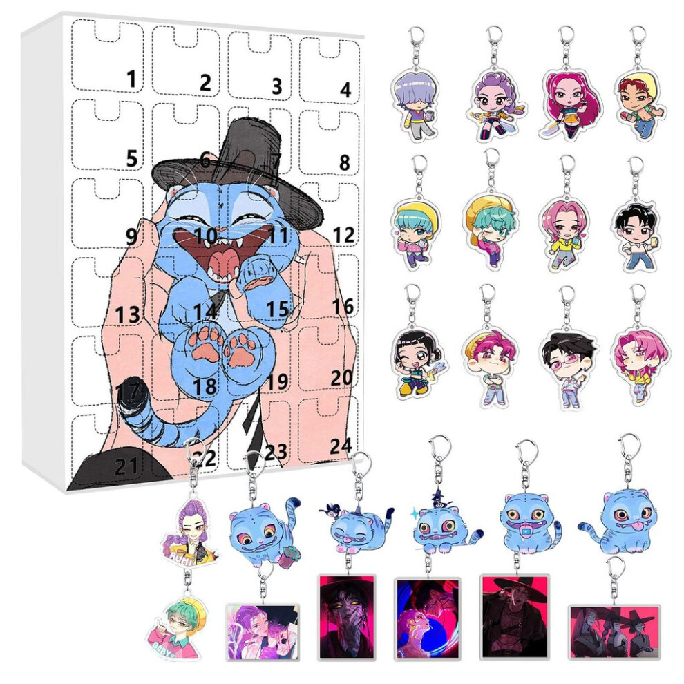 (Style D) Kpop Hunters Demon Holiday Countdown Calendar Acrylic Accessories Gift Box Teens-image-OPC-PMPMT2K-NEW