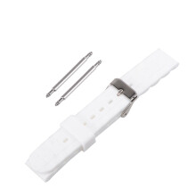 2 Pcs 16mm Silicone Watch Band Replacement Straps Wristband White
