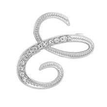 Alloy Metal Letter C Brooch for Shirt Collar Blouse