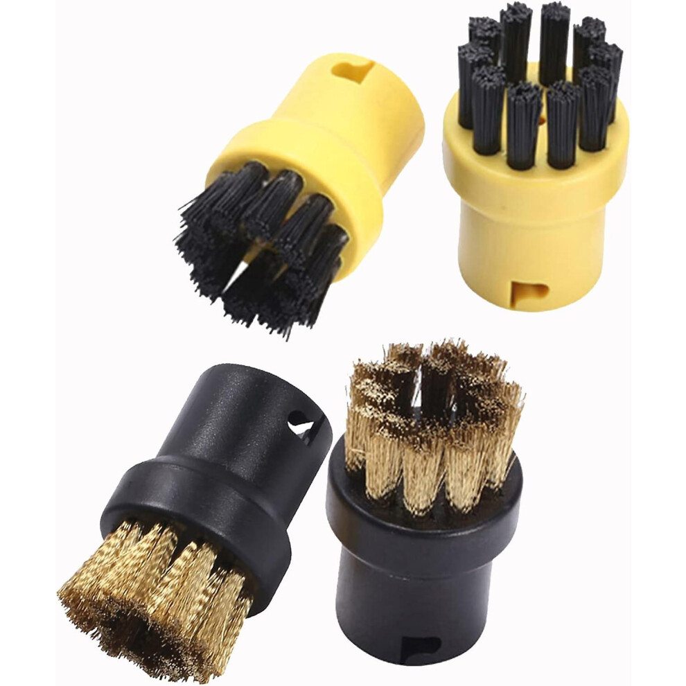 Kikidex (As Show, One Size) Pack Round Replacement Brushes For Karcher Sc1 Sc2 Sc3 Sc4 Sc5 Steam Cleaner ( + Copper) Yellow