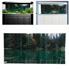 3D Lake Reflection Fish Tank Wallpaper Sticker 61x30cm PVC Background