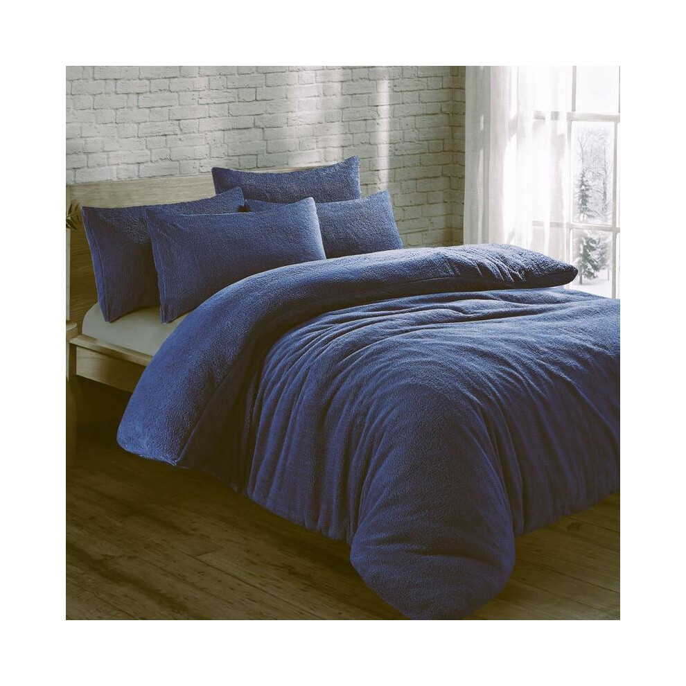 (Navy, King) Teddy Fleece Fitted Bed Sheets super soft Single,Double,King and Super King size-image-OPC-PMPN9VX-NEW
