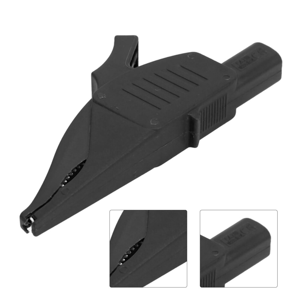 Car Battery Electric Test Clip Brass Insulation Cover 4Mm Tail 32A/1000V Black 9311357586453