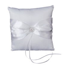 3Stk Weißes Ringträgerkissen Aus Satin Für Hochzeiten