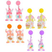 4Paren Paar Bunny Oorbellen Met Oorhangers Vrouw