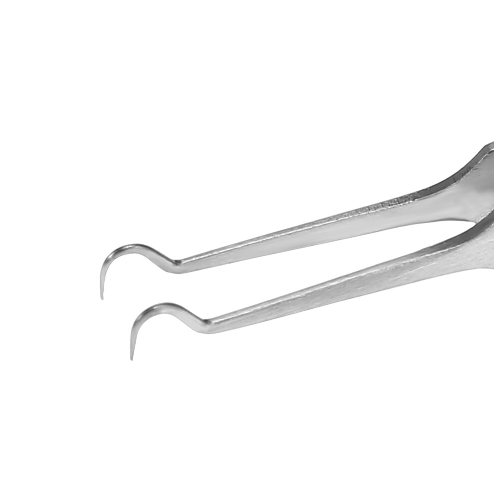 Stainless Steel Acne Blackhead Removal Tweezer 8.7cm Hooked Tip Beauty Nipper