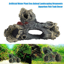 Aquarium Decor Fish Tank Landscaping Underwater DIY Hide Cave 12cm Blue Color