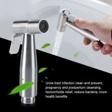 3Pcs Stainless Steel Handheld Bidet Set with Hose & Holder – Silver