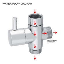 3-Way G1/2 Chrome Brass Shower Diverter Valve for Shower, Toilet & Bidet