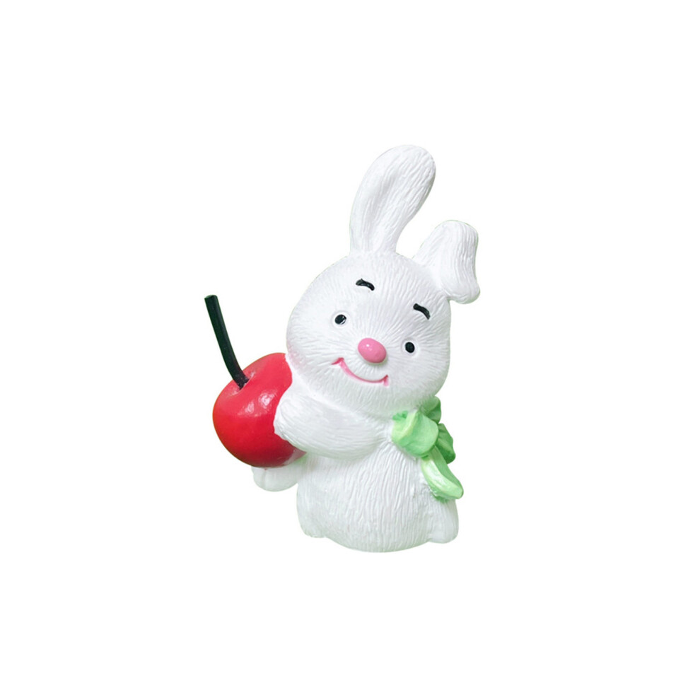 Adorable Rabbit Cake Toppers Rabbit-Get the Cherry White-image-OPC-PMPPGHD-NEW