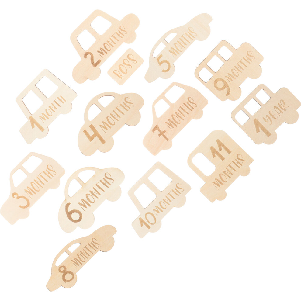 13Pcs Wooden Infant Milestone Cards Baby Growth Photo Props Iplusmile